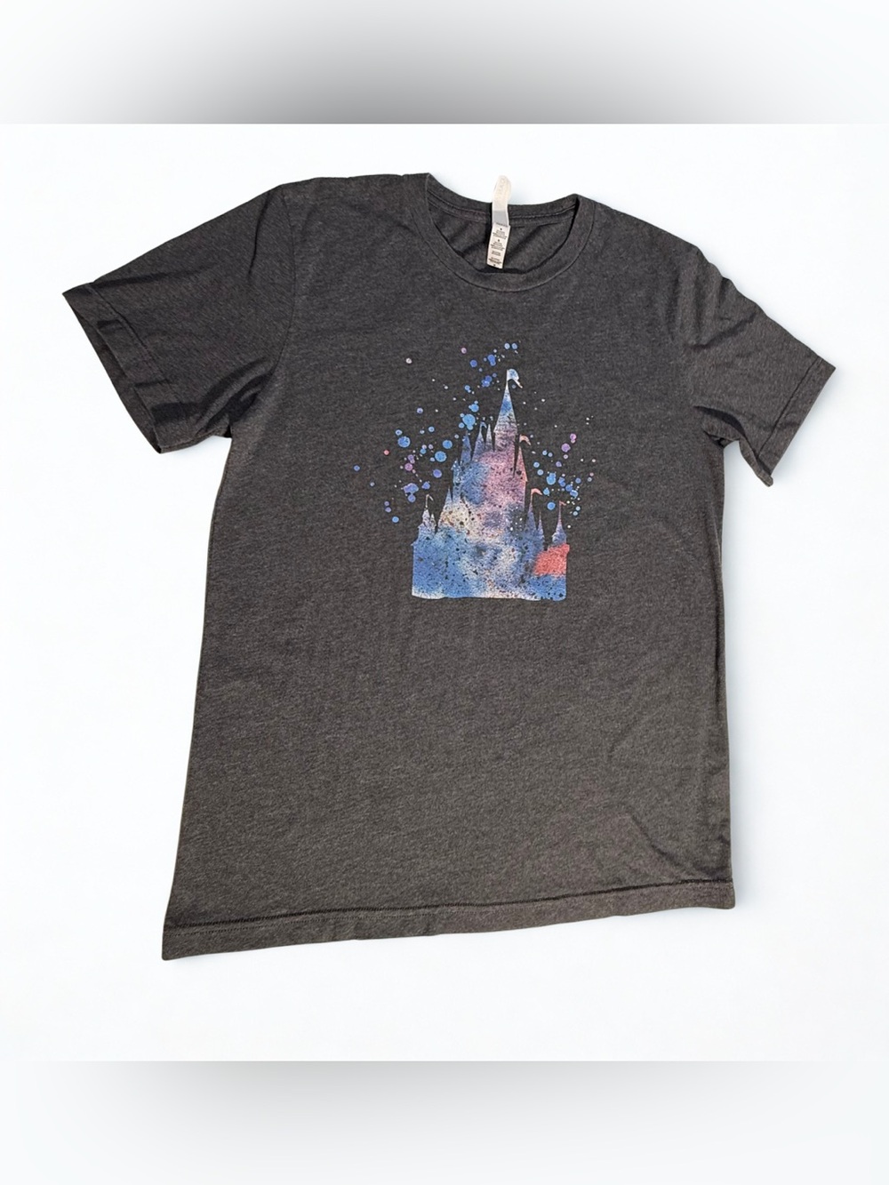Bella Canvas Disneyworld Dark Gray Short Sleeve Tee with Castle Graphic Womens M